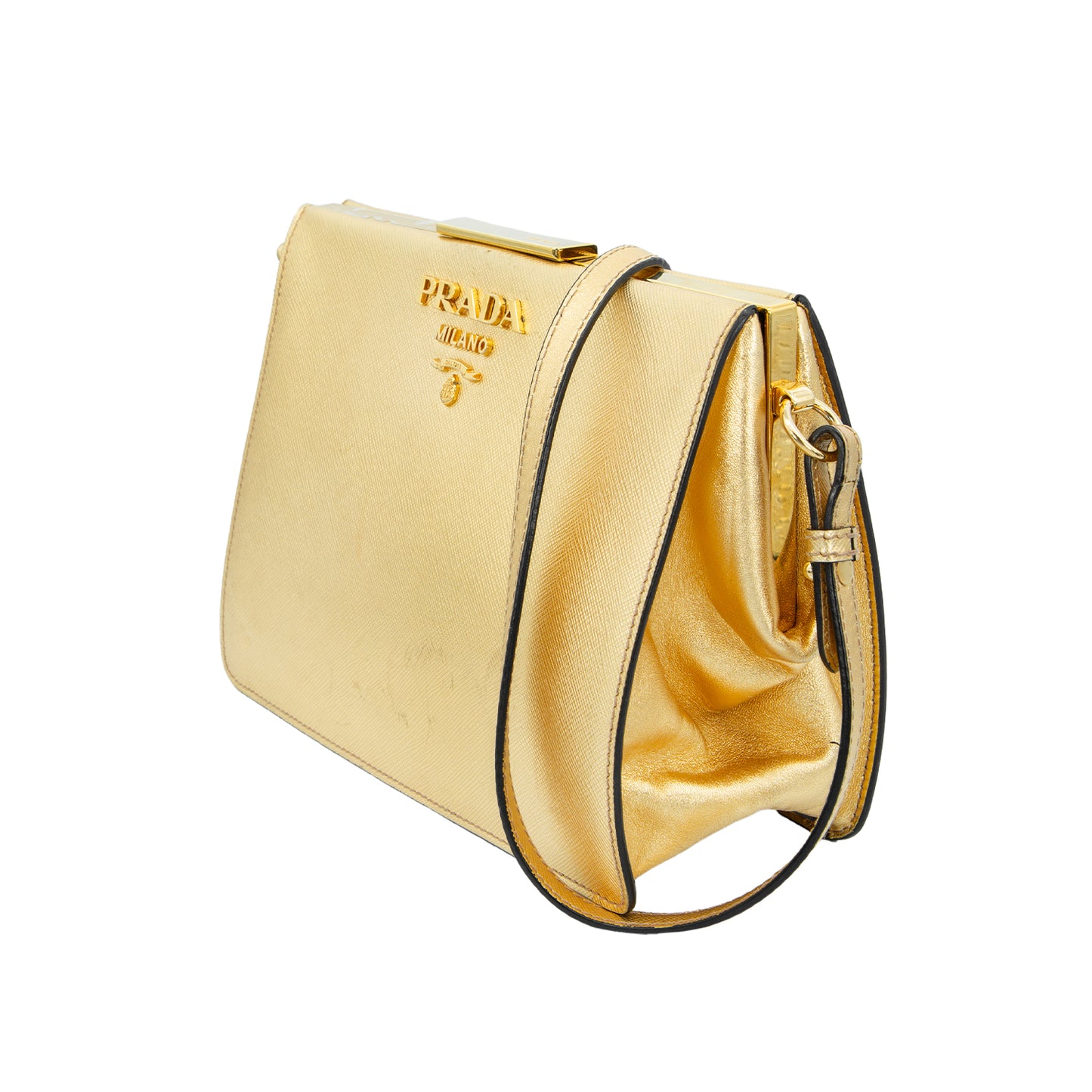 Crossbody Gold Saffiano Light Frame