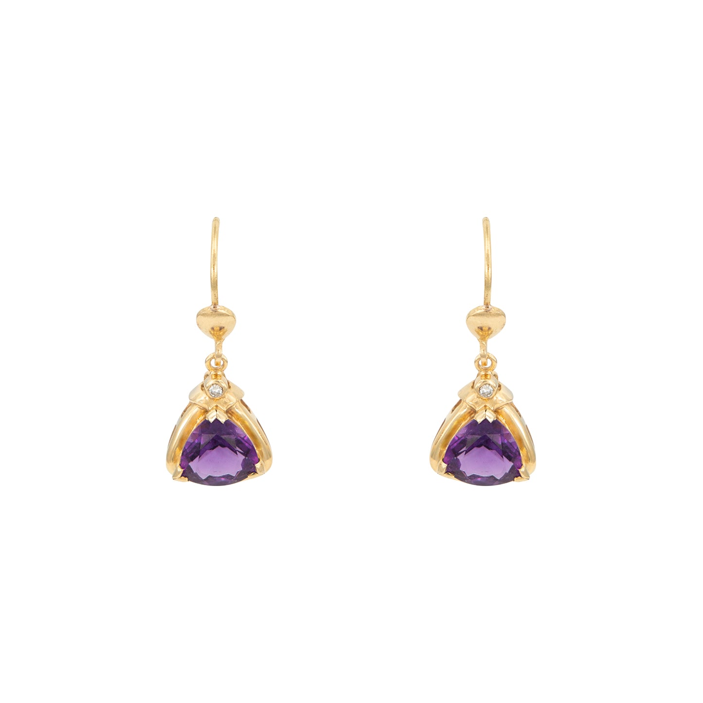 Aretes con Piedra Morada Triangular