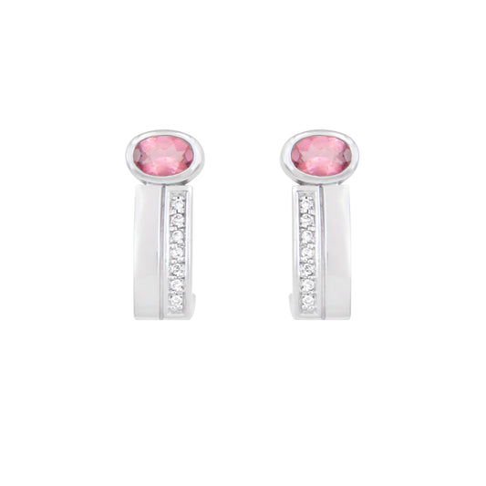Aretes Diseño Especial Piedras Rosas