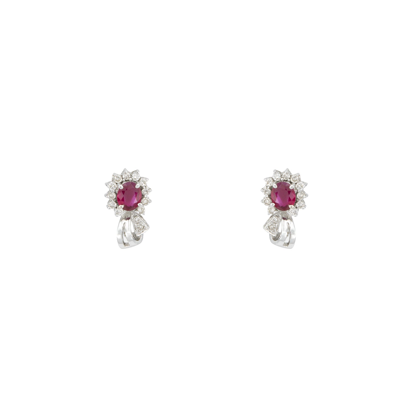 Juego de Aretes y Dije Piedra Rosa