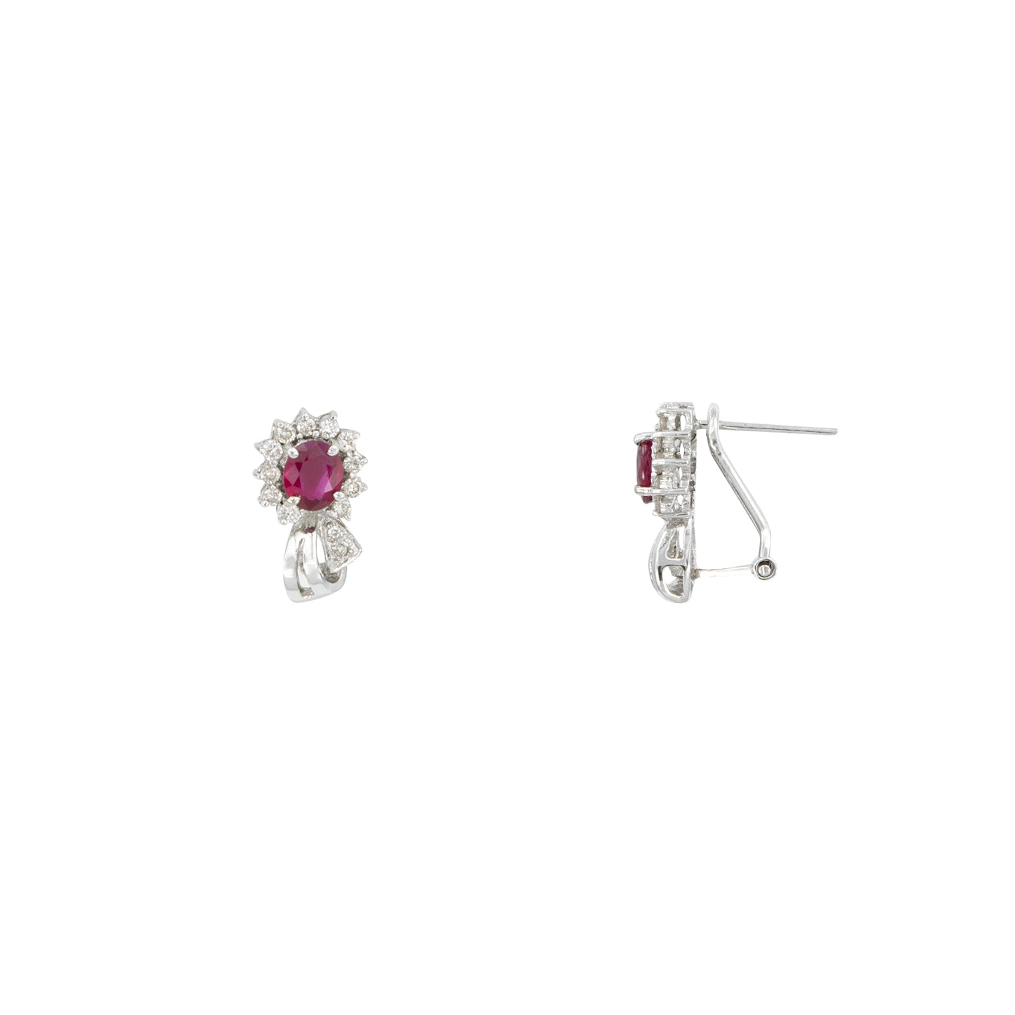 Juego de Aretes y Dije Piedra Rosa