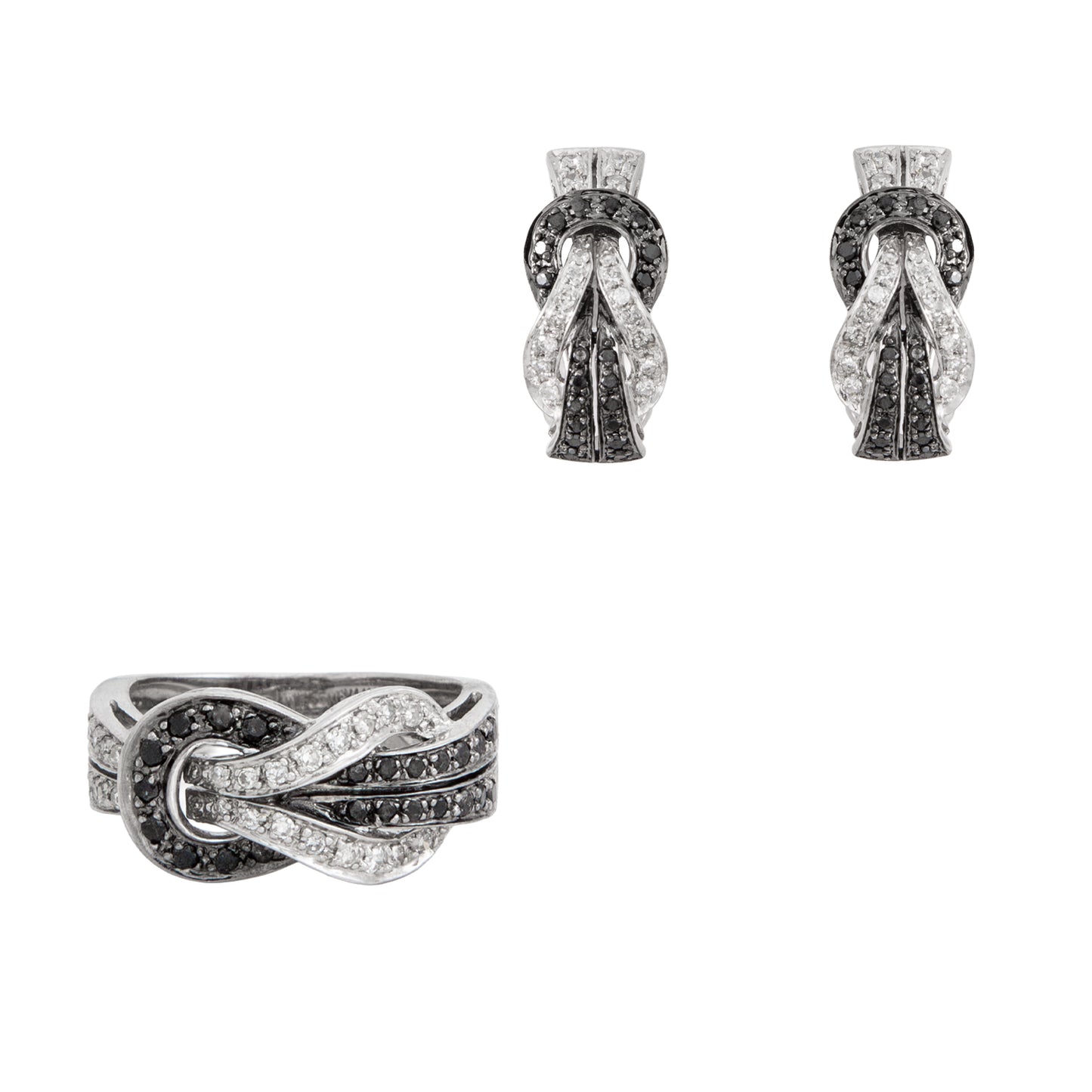 Juego de Aretes y Anillo Diseño Nudo