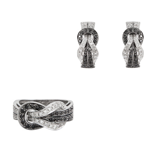 Juego de Aretes y Anillo Diseño Nudo