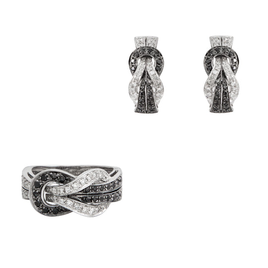 Juego de Aretes y Anillo Diseño Nudo