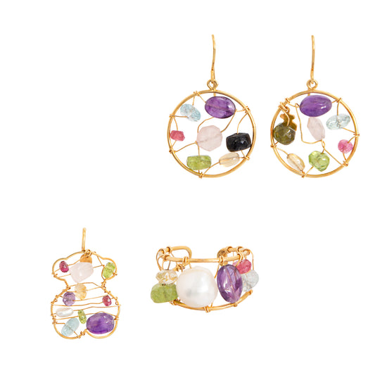 VENDIDO Juego de Aretes, Dije y Anillo