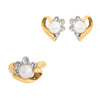 Juego de Aretes y Anillo Diseño Flor