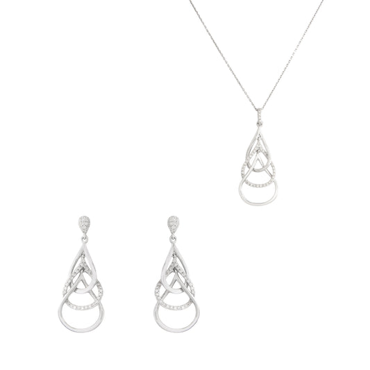 Juego de Aretes y Gargantilla Diseño Gotas