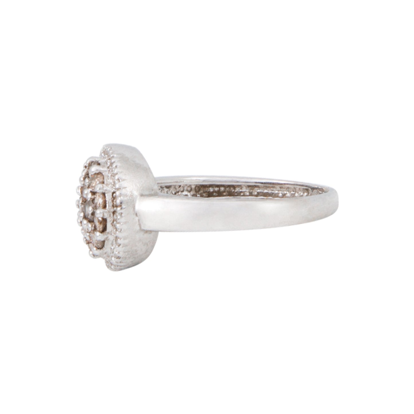 Anillo Redondo Diamantes Champagne