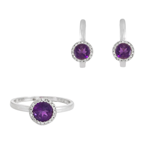 Juego de Aretes y Anillo 14k