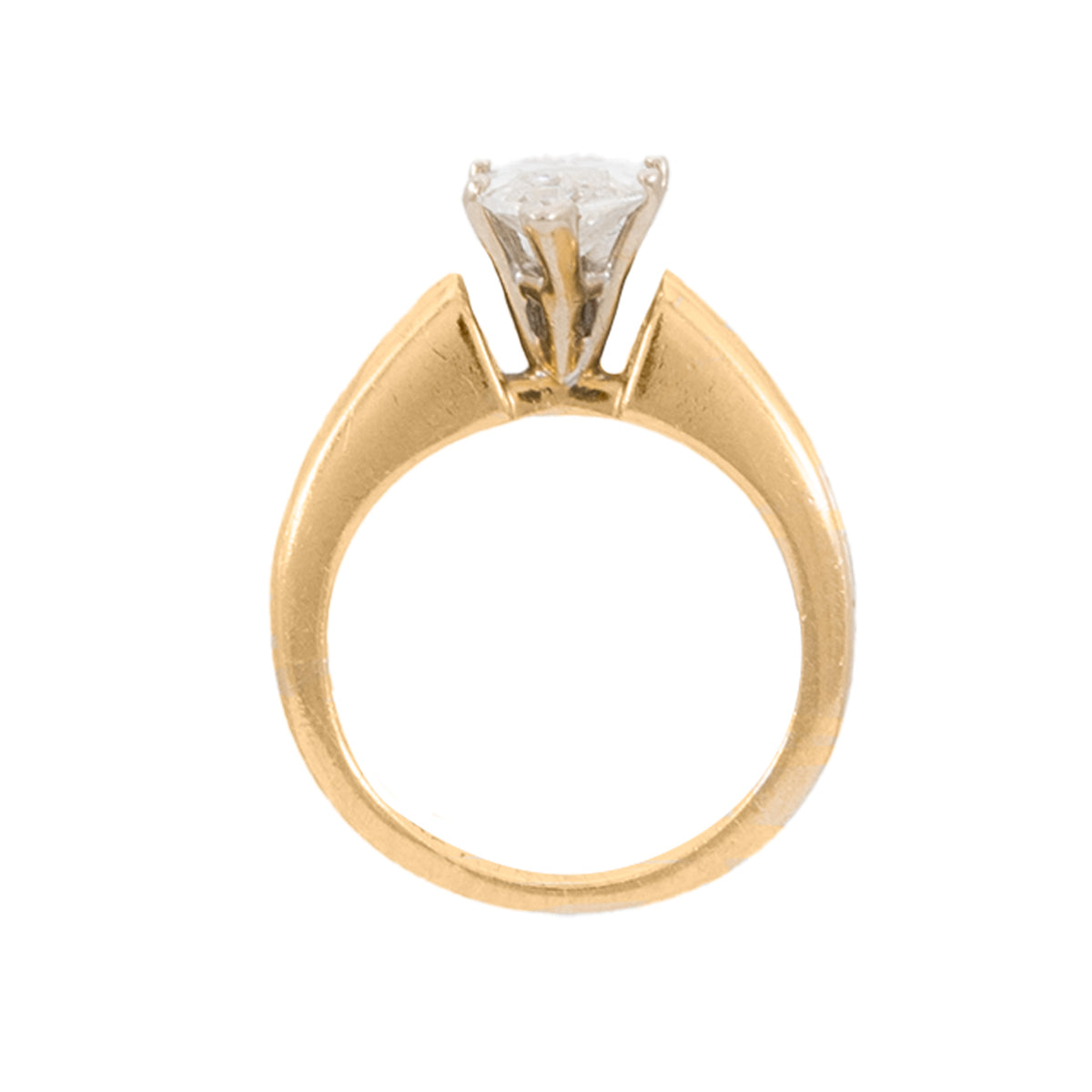 Anillo Solitario con Diamante Corte Marquesa 14k