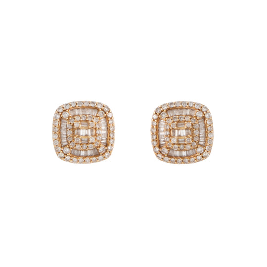 Aretes Diseño Cuadrado 14k