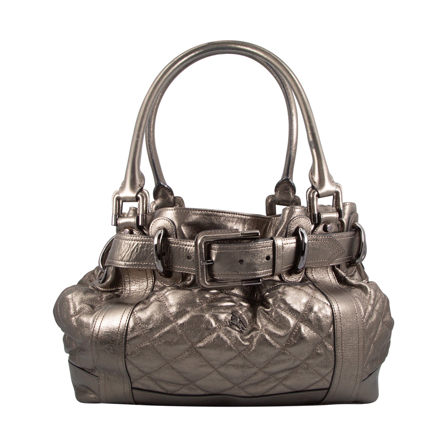 VENDIDO Bolso de Piel Con Acabado Metálico