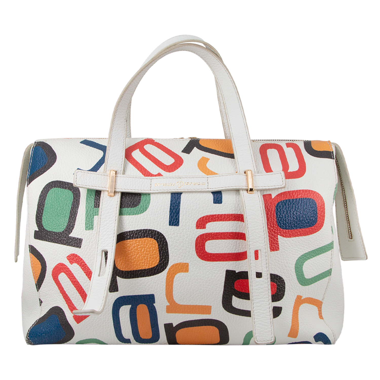 Bolso Tipo Bowling Con Letras Multicolor - Boutique San Agustín