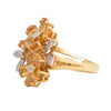 Anillo Diseño Doble Flor con Citrino y Diamantes