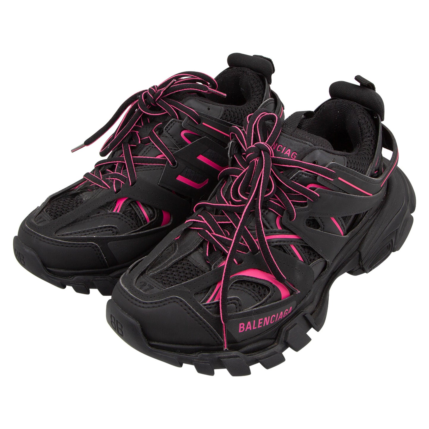 Sneakers Track Washed Negro Rosa