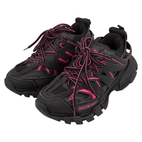 Sneakers Track Washed Negro Rosa
