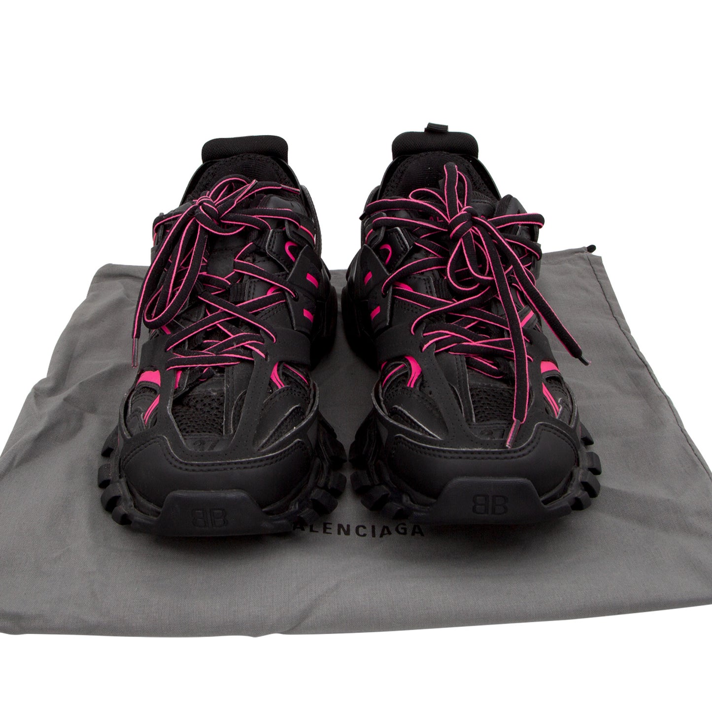 Sneakers Track Washed Negro Rosa