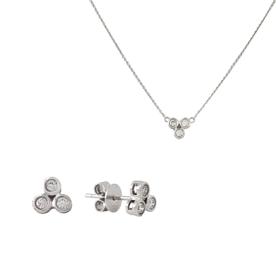 Juego de Aretes y Gargantilla Tres Diamantes