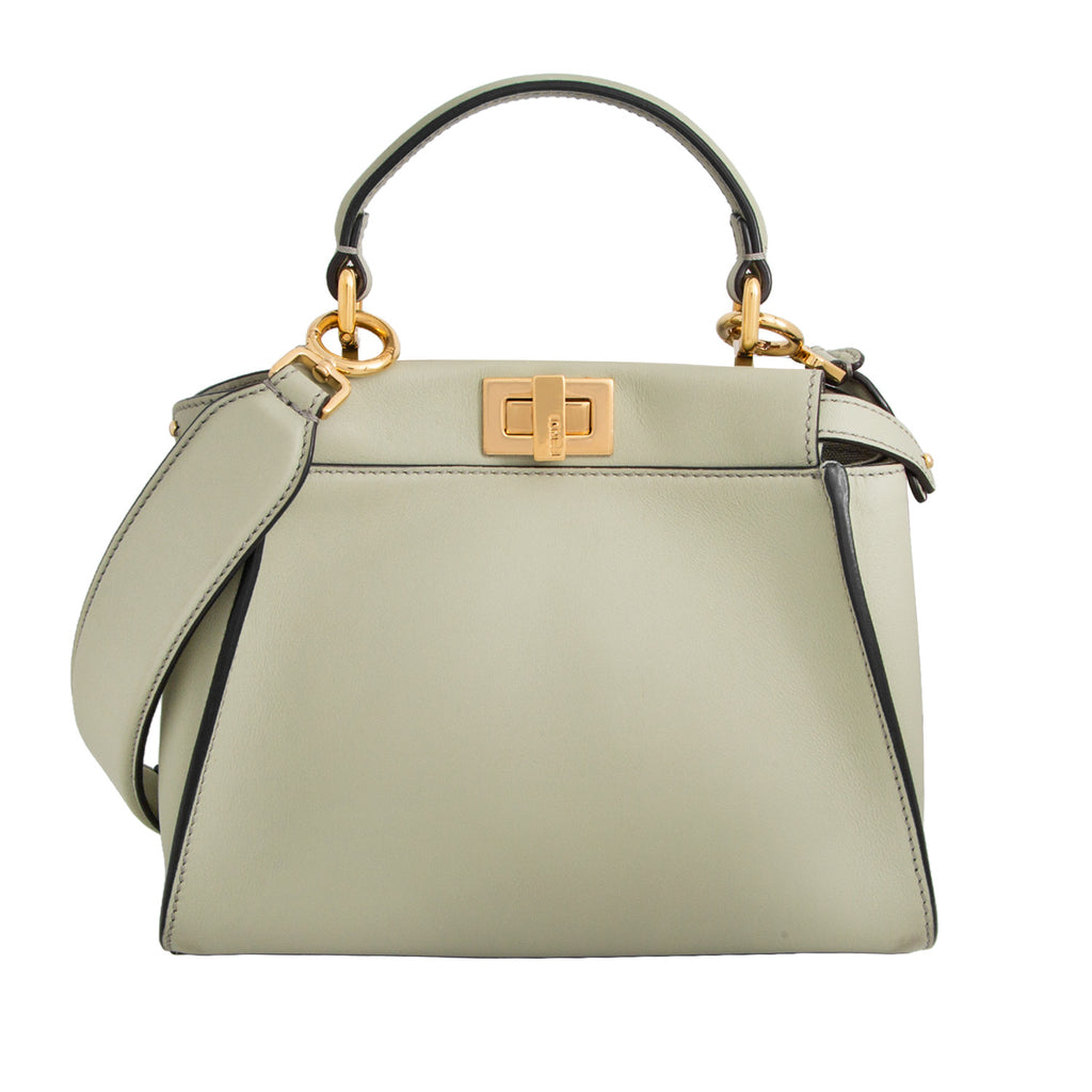 Bolso Vitello Seta Canvas FF Embroidered Mini Peekaboo Iconic Satchel