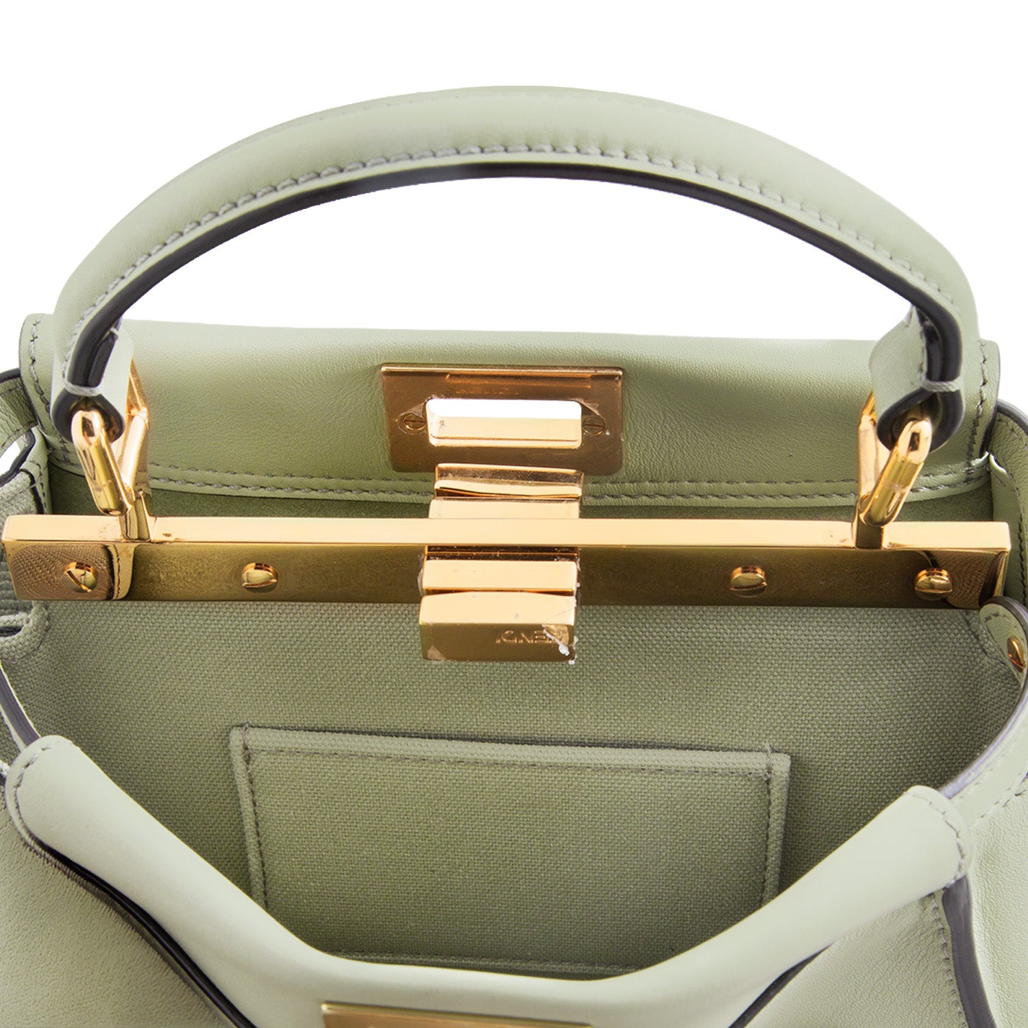 Bolso Vitello Seta Canvas FF Embroidered Mini Peekaboo Iconic Satchel
