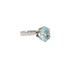 Juego de Anillo y Aretes en Oro Blanco de 18k con Topacios