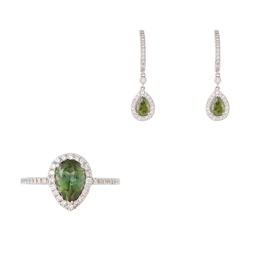 Juego de Anillo y Aretes 14k