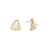 Aretes Triangulares con Perlas y Diamantes