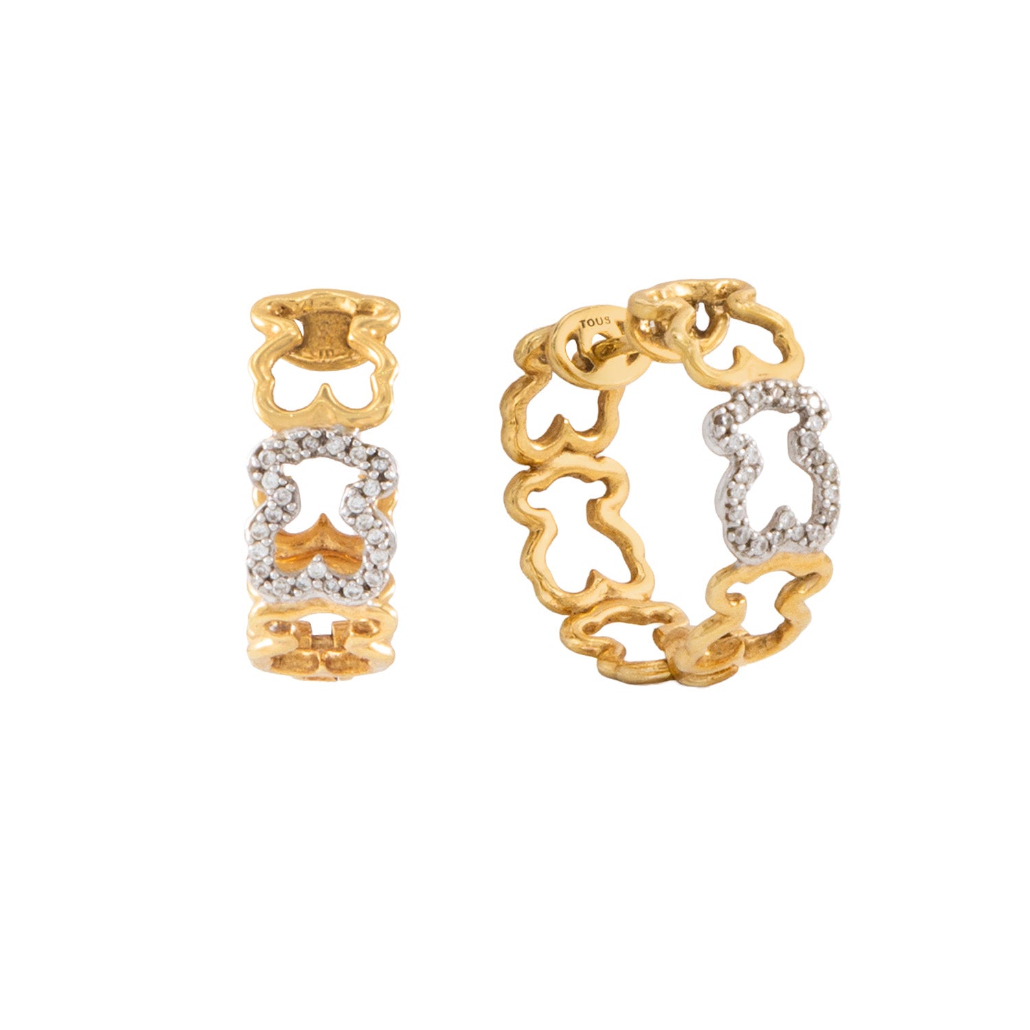 Aretes Silueta Osos 18k