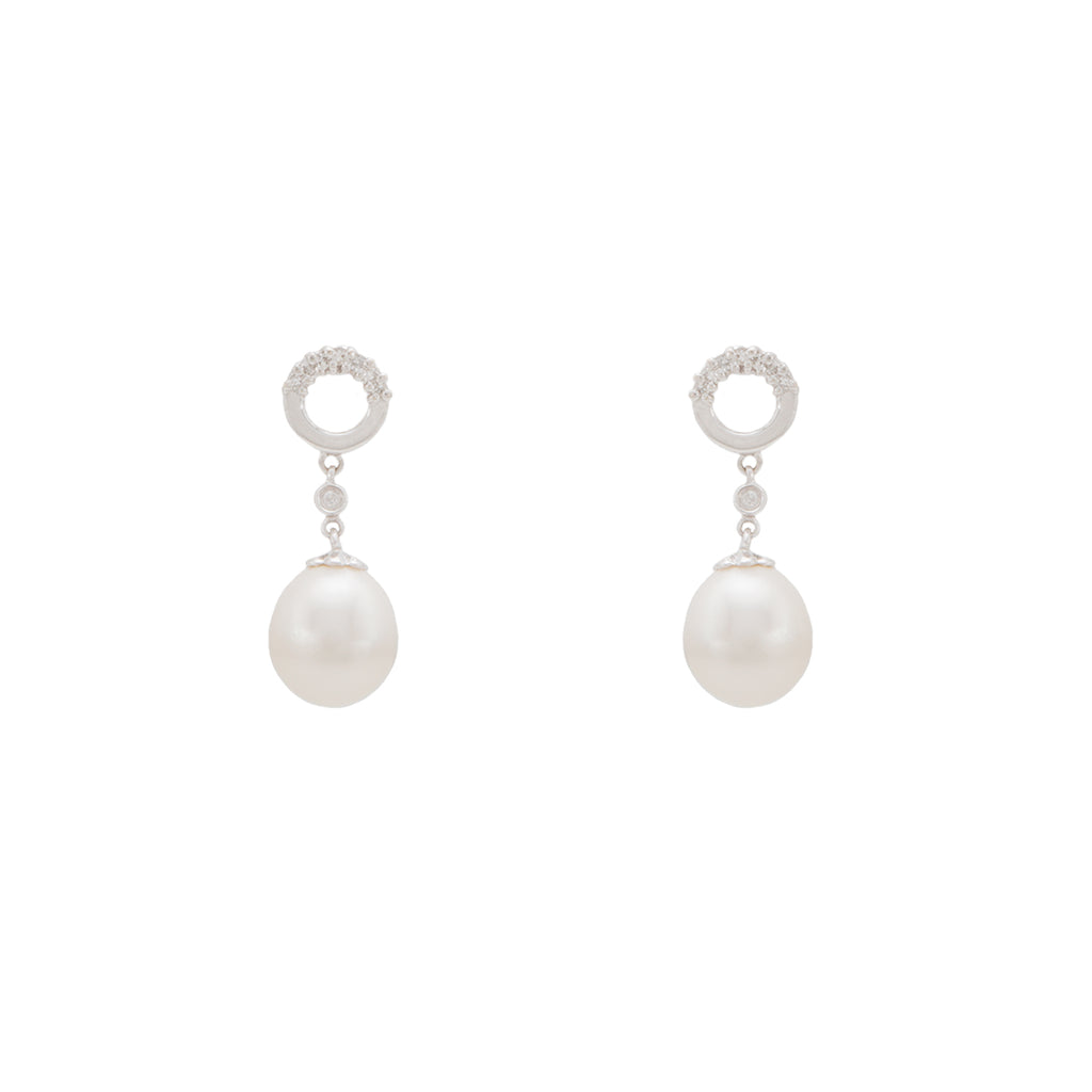 Aretes Colgantes de Perla