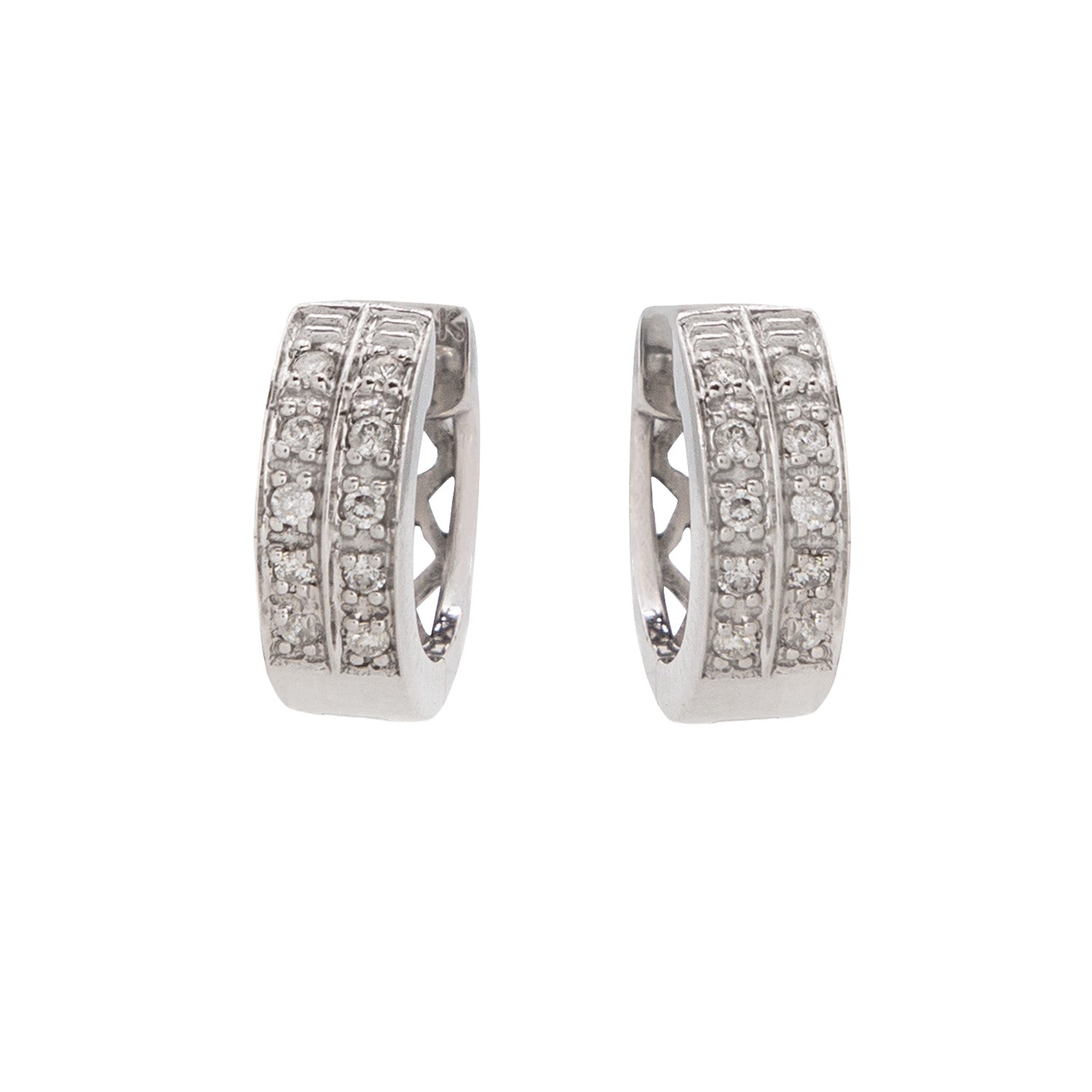Aretes Huggies Oro Blanco