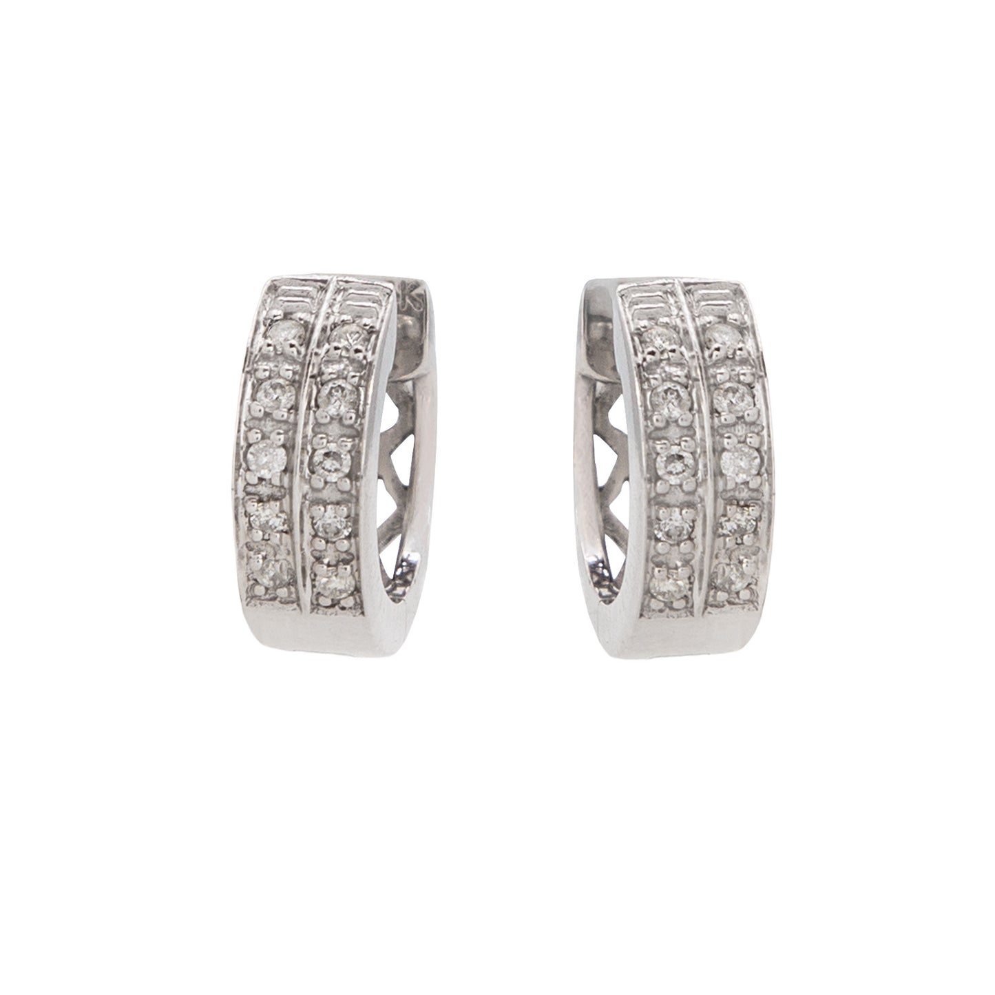 Aretes Huggies Oro Blanco