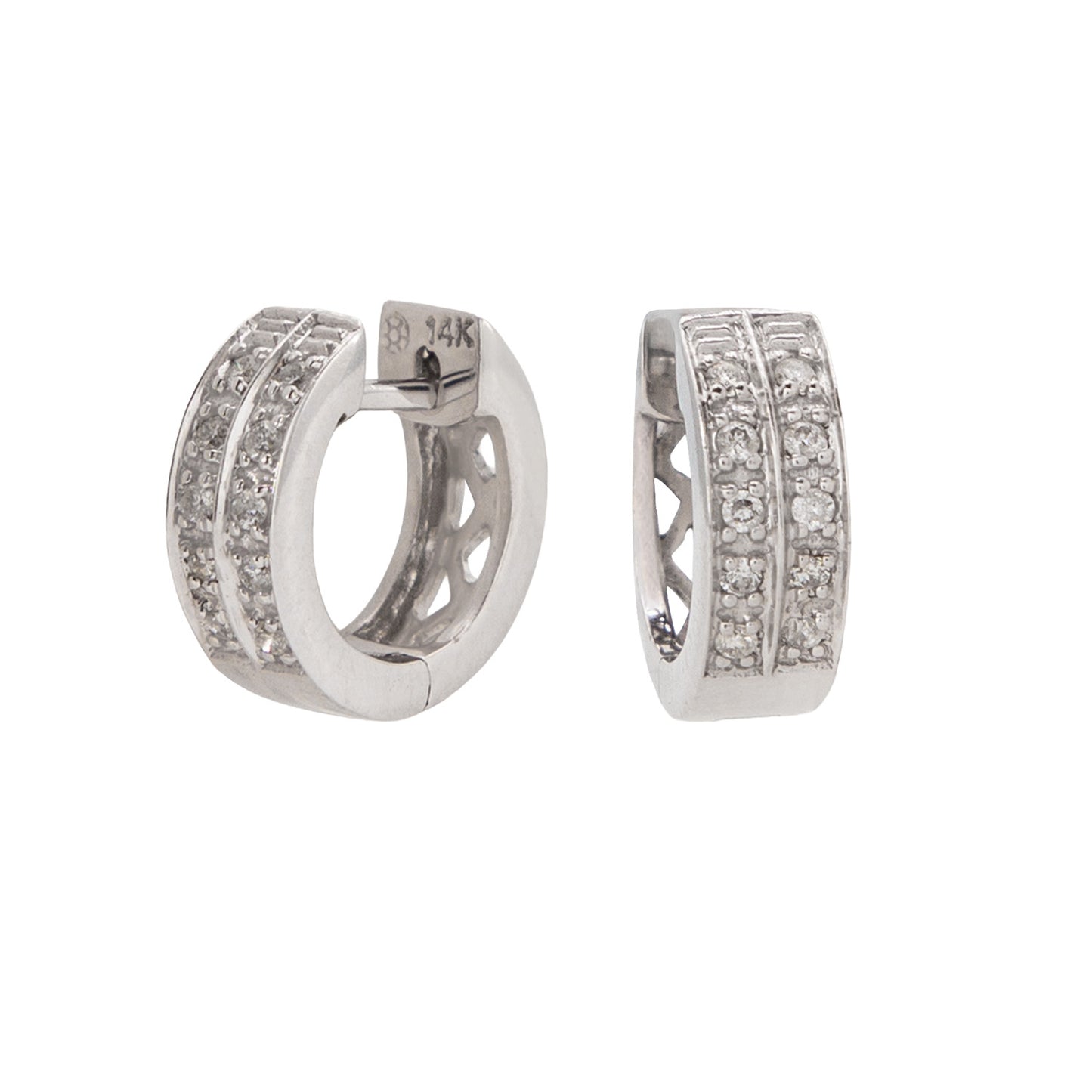 Aretes Huggies Oro Blanco