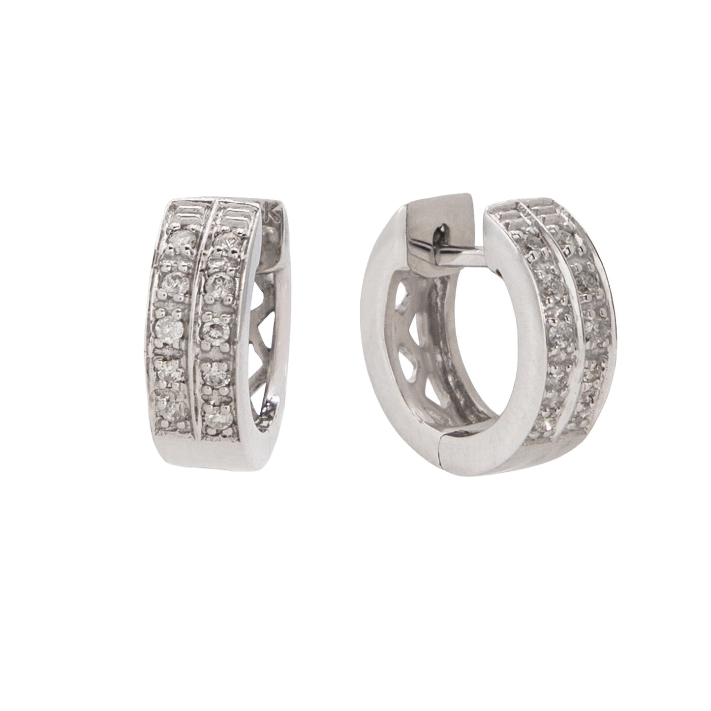 Aretes Huggies Oro Blanco