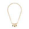Gargantilla con 3 Colgantes en Oro Amarillo 18K con Esmeraldas y Diamantes