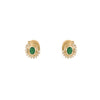 Juego de Aretes y Anillo con Diamantes y Esmeraldas