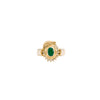 Juego de Aretes y Anillo con Diamantes y Esmeraldas