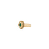 Juego de Aretes y Anillo con Diamantes y Esmeraldas