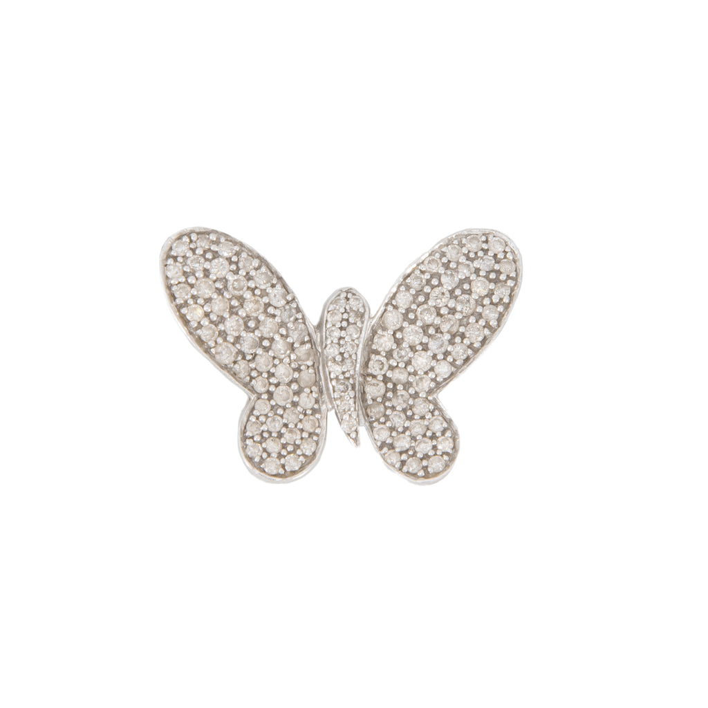 Dije Motivo Mariposa en Oro Blanco de 14k con Diamantes