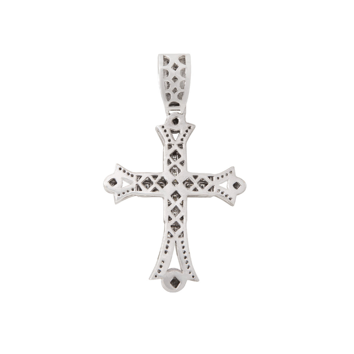 Dije Cruz en Oro Blanco 18K con Diamantes