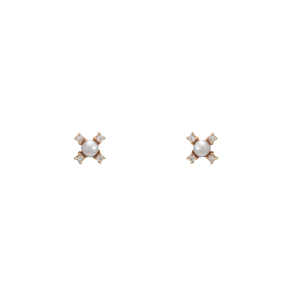 Broqueles con Perlas y Diamantes