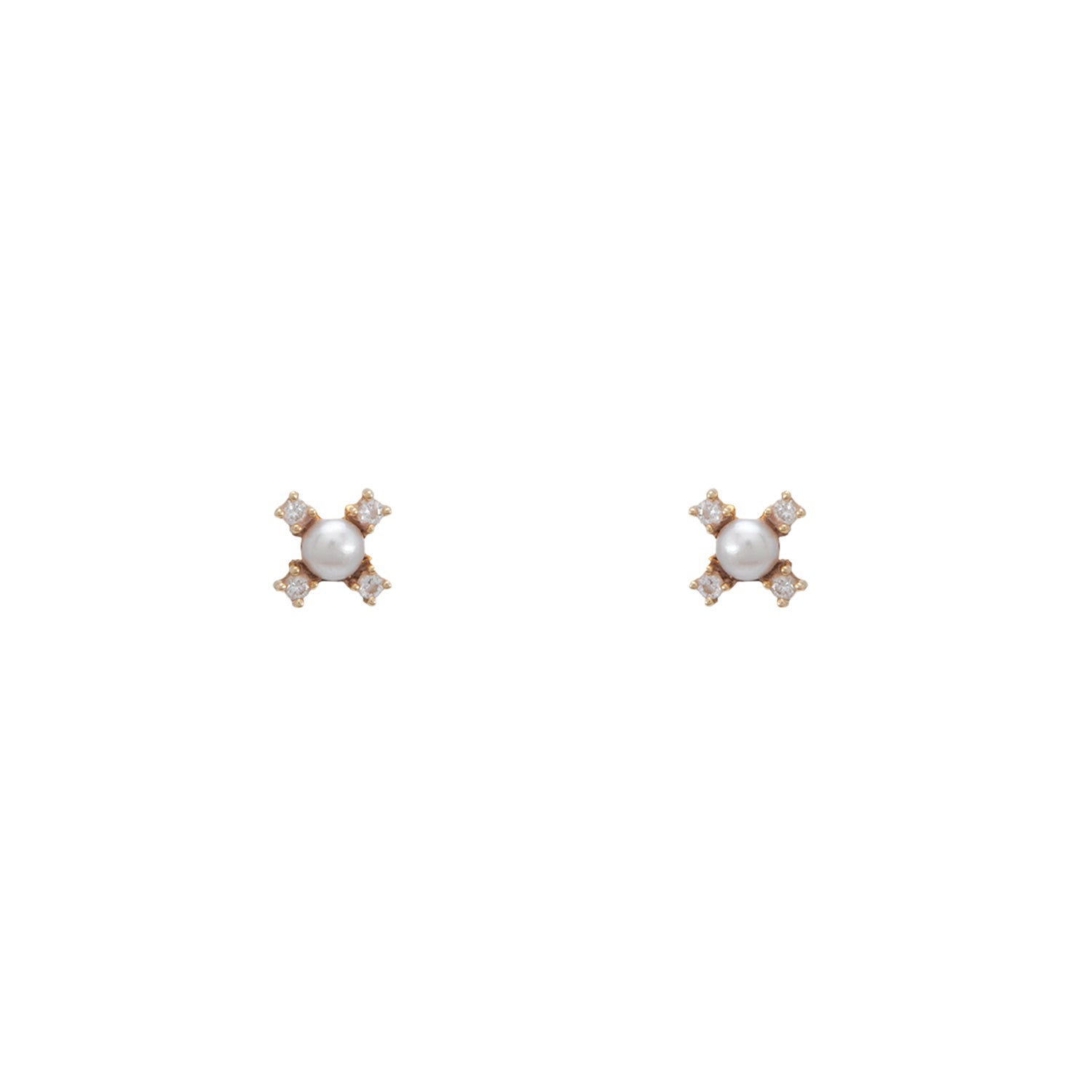 Broqueles con Perlas y Diamantes