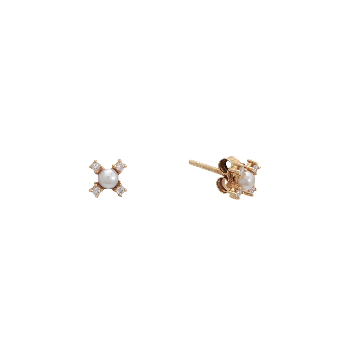 Broqueles con Perlas y Diamantes