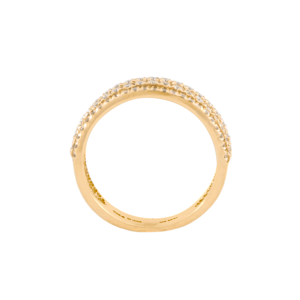 Anillo Churumbela de 5 Hilos en Oro Amarillo de 14K con Diamantes