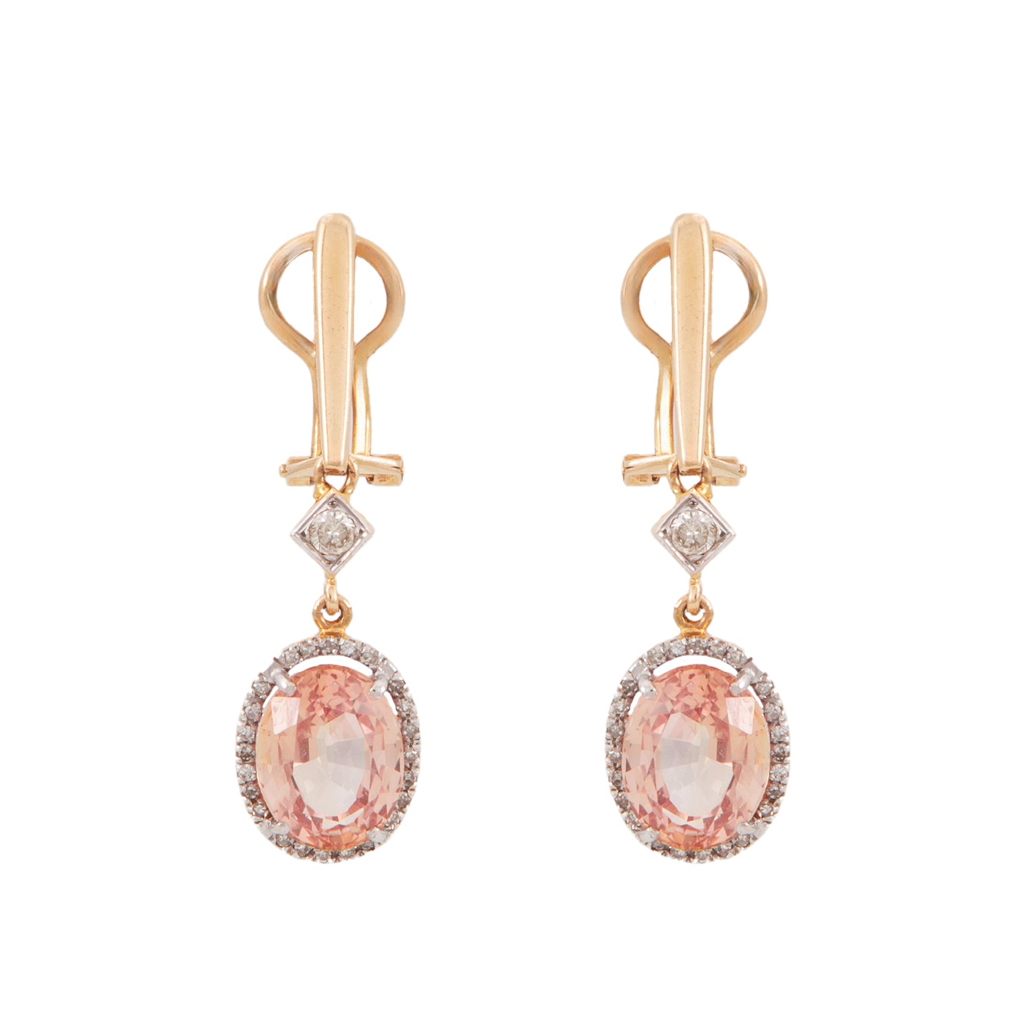Aretes Colgantes en Oro Amarillo 14k