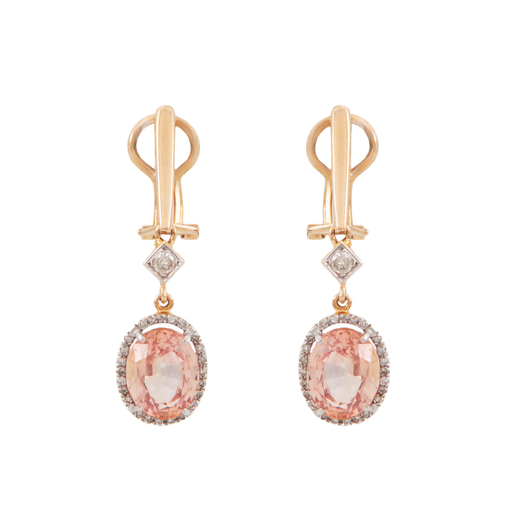 Aretes Colgantes en Oro Amarillo 14k