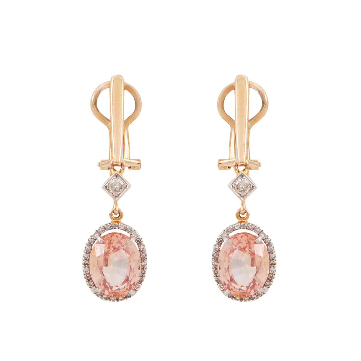 Aretes Colgantes en Oro Amarillo 14k