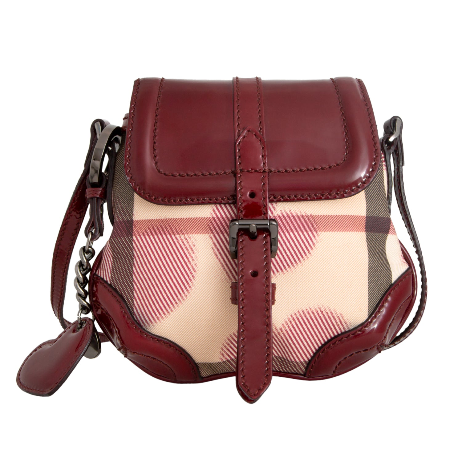 Crossbody en Lona Check con Corazones