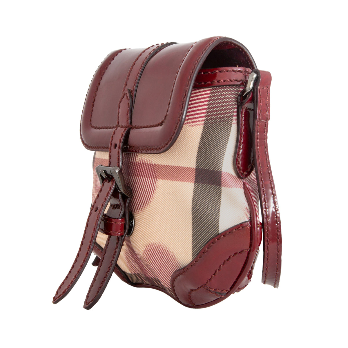 Crossbody en Lona Check con Corazones