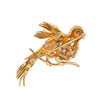 Prendedor Motivo Pájaro Oro Amarillo 18K