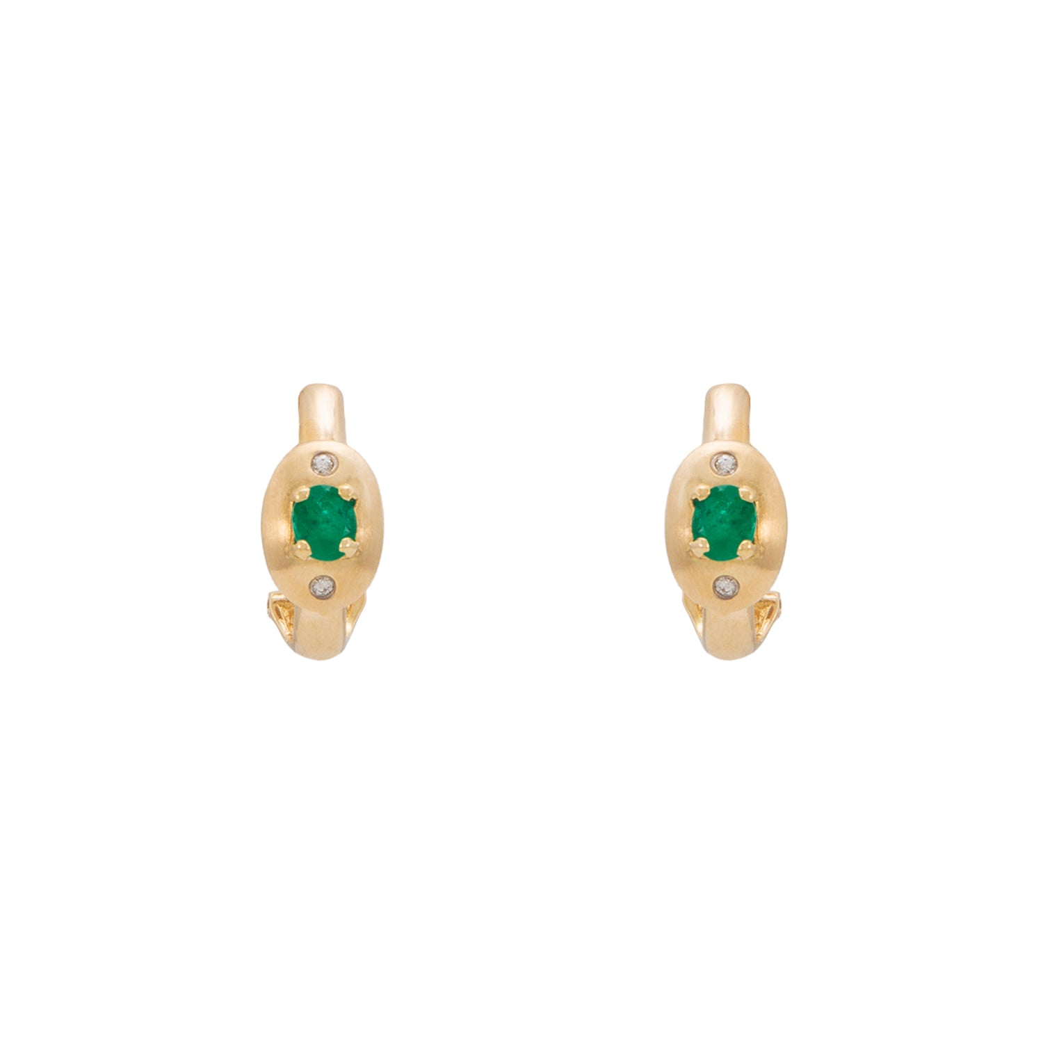 Aretes con Esmeraldas y Diamantes